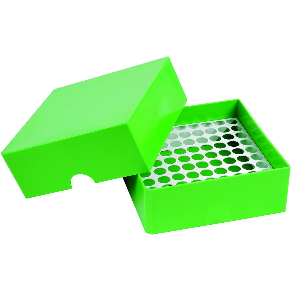 Boîtes cryogéniques 135 x 135 mm -90°C en polypropylène vertes