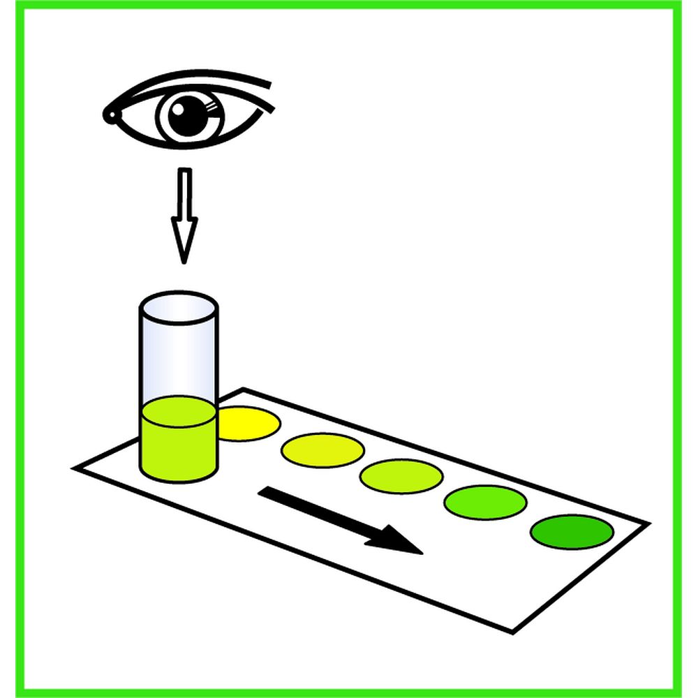support témoin de tubes sur l'échelle colorimétrique des Nitrites par comparateur colorimétrique visuel