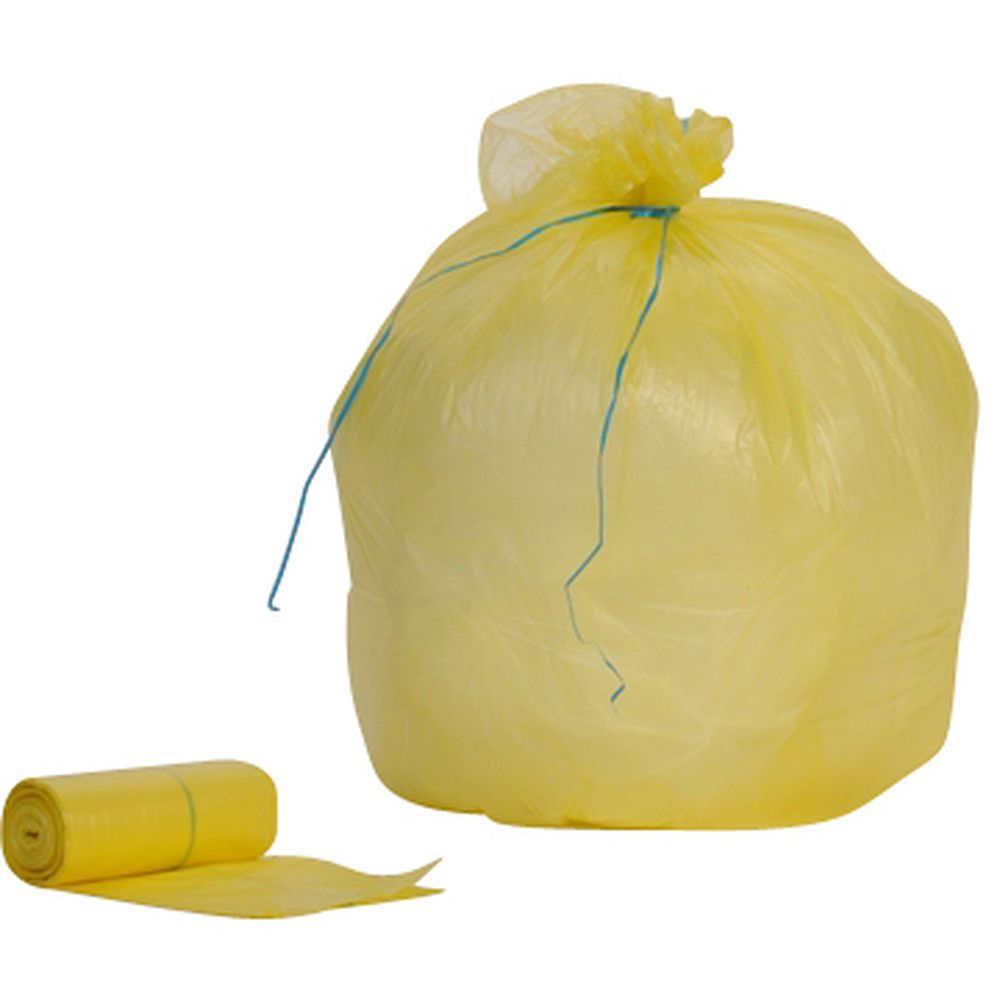 Sacs à  déchets Polyéthylène haute densité coloris jaune