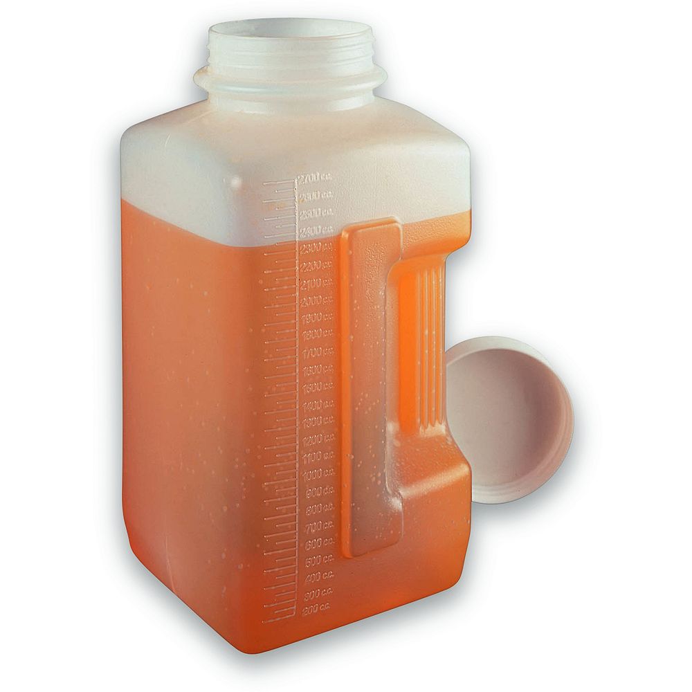 Flacons rectangulaires de collecte des urines 24 h en polyéthylène HDPE