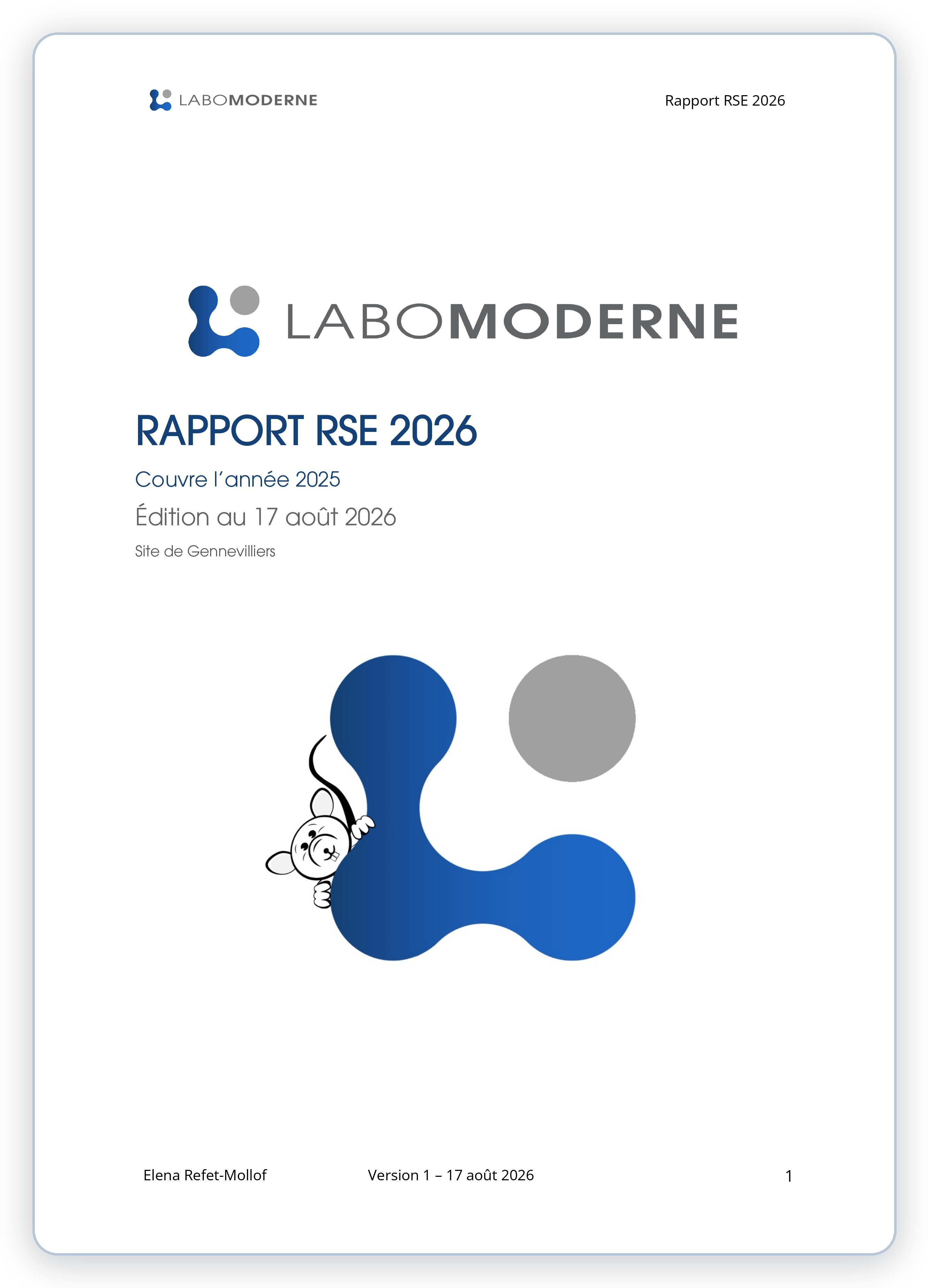 Couverture du Rapport RSE 2026 de LaboModerne