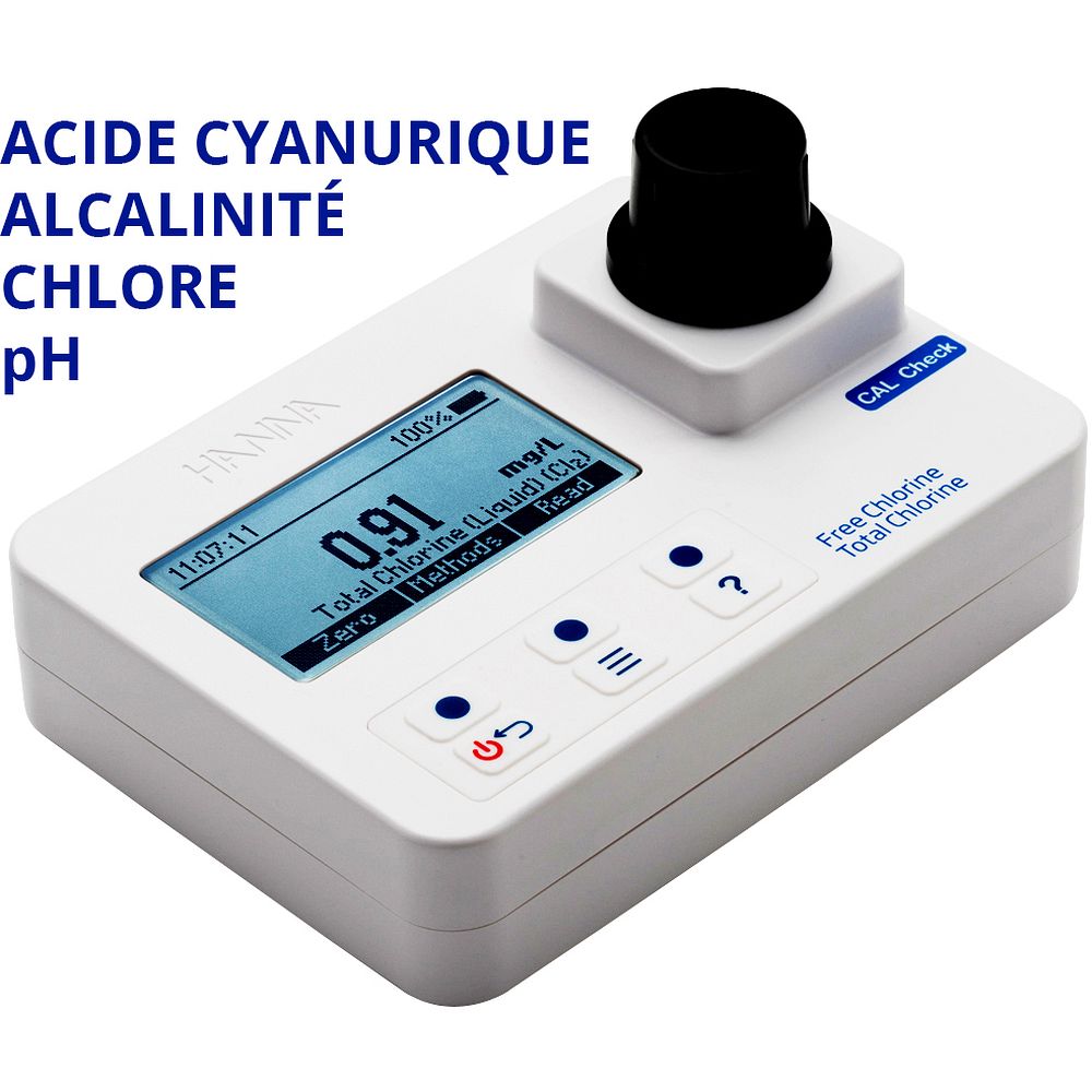 Photomètres étanches IP67&nbspAcide cyanurique / Alcalinité / Chlore / pH