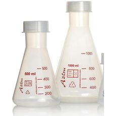 Fiole erlenmeyer en TPX 125ml avec bouchon à vis