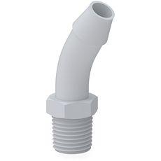Raccord olive coudé en PTFE blanc