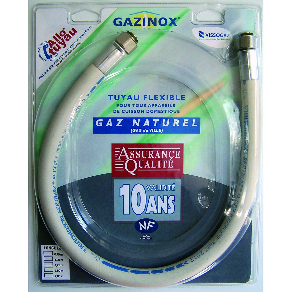 TUYAU FLEXIBLE POUR GAZ NATUREL / DE VILLE GAZINOX