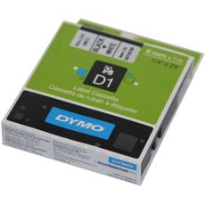 Cassette d'étiquettes b.safe 6 mm x 7 m, noir sur blanc