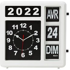 Horloge à aiguilles et calendrier à palettes