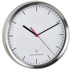 Horloge Ø 220 mm radio-piloté boîtier en acier inox