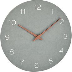 Horloge en bois Ø 300 mm fond gris