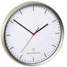 Horloge Ø 300 mm radio-pilotée boîtier en acier inox
