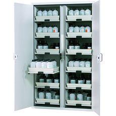 Armoires de sécurité à tiroirs pour produits corrosifs acides / bases