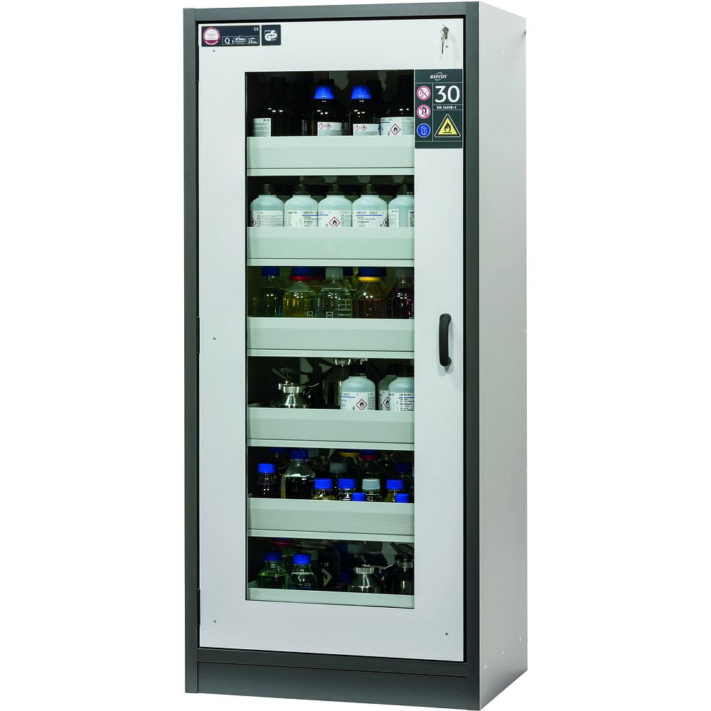 Armoires de sécurité pour produits inflammables avec porte vitrée