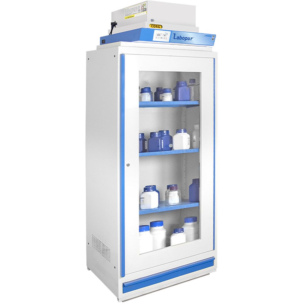 Armoires à portes vitrées, ventilées et filtrées NFX15211&nbsppour produits corrosifs et/ou toxiques