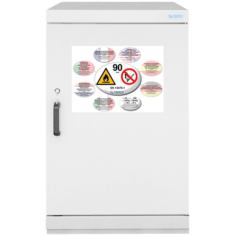 Armoires de sécurité forme comptoir pour produits inflammables, résistance au feu 90&nbspmin.