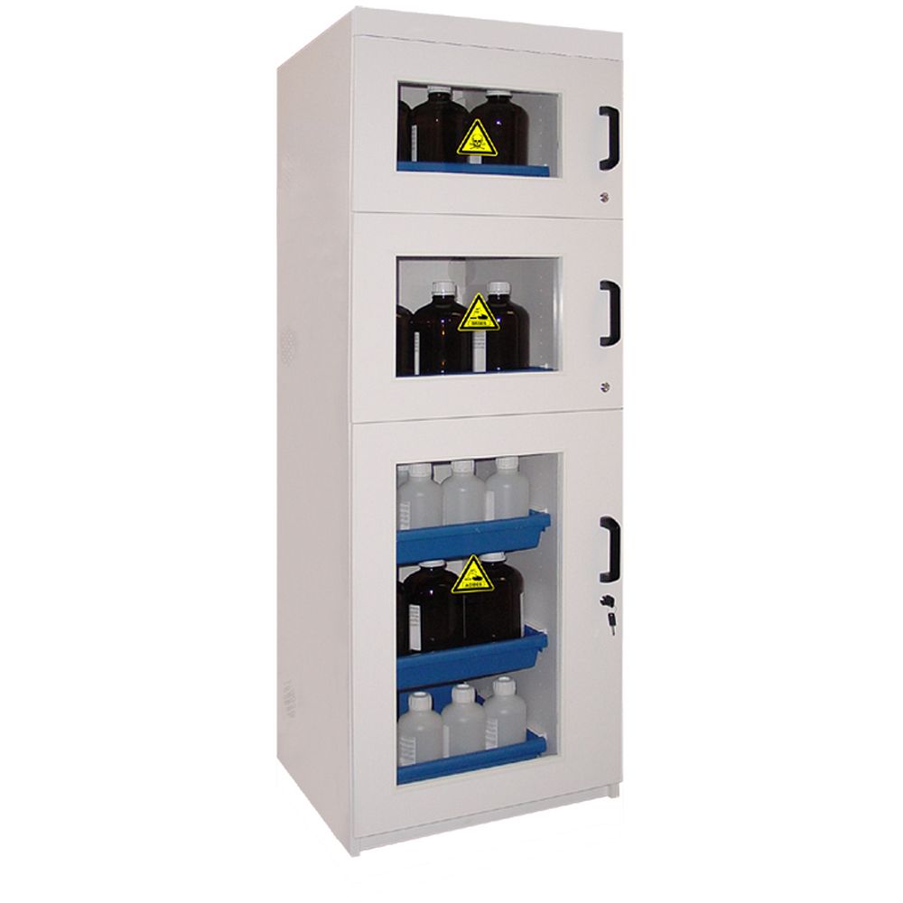 Armoire de sécurité avec portes vitrées en PVC cellulaire pour acides / bases