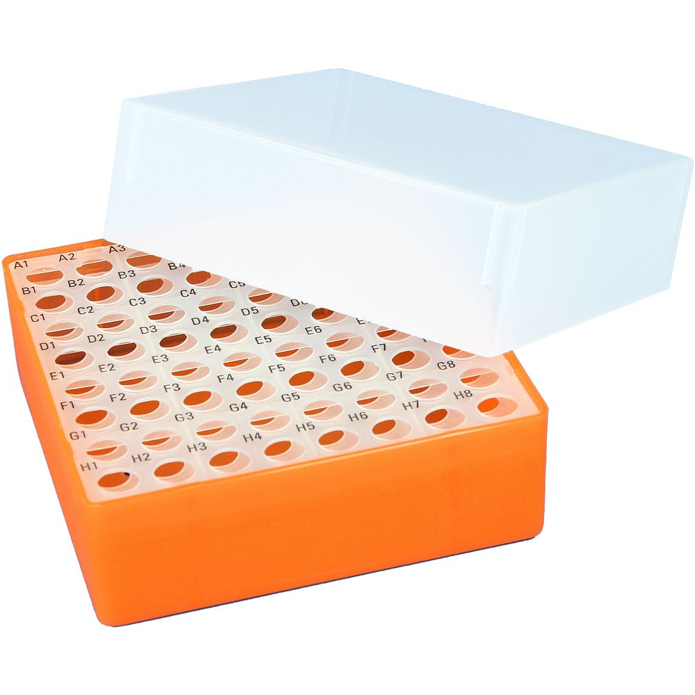 Cryoboîtes 130&nbspx 130&nbspmm en polypropylène, hauteur fixe 67&nbspmm, identification alphanumérique