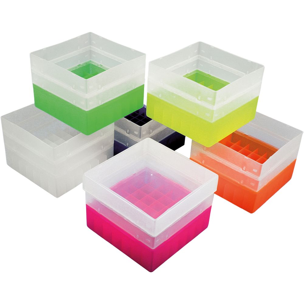Cryoboîtes 130&nbspx 130&nbspmm en polypropylène, 49&nbsptubes, hauteur variable 96-106&nbspmm
