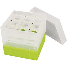 Cryoboîtes 130 x 130 mm en polypropylène, 9 tubes, hauteur variable 121-131 mm