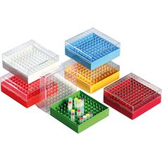 Cryoboîtes 133 x 133 mm en polycarbonate, 100 tubes, hauteur 52 mm