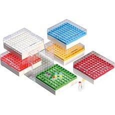 Cryoboîtes 130 x 130 mm en polycarbonate, 81 tubes, hauteur 52 mm