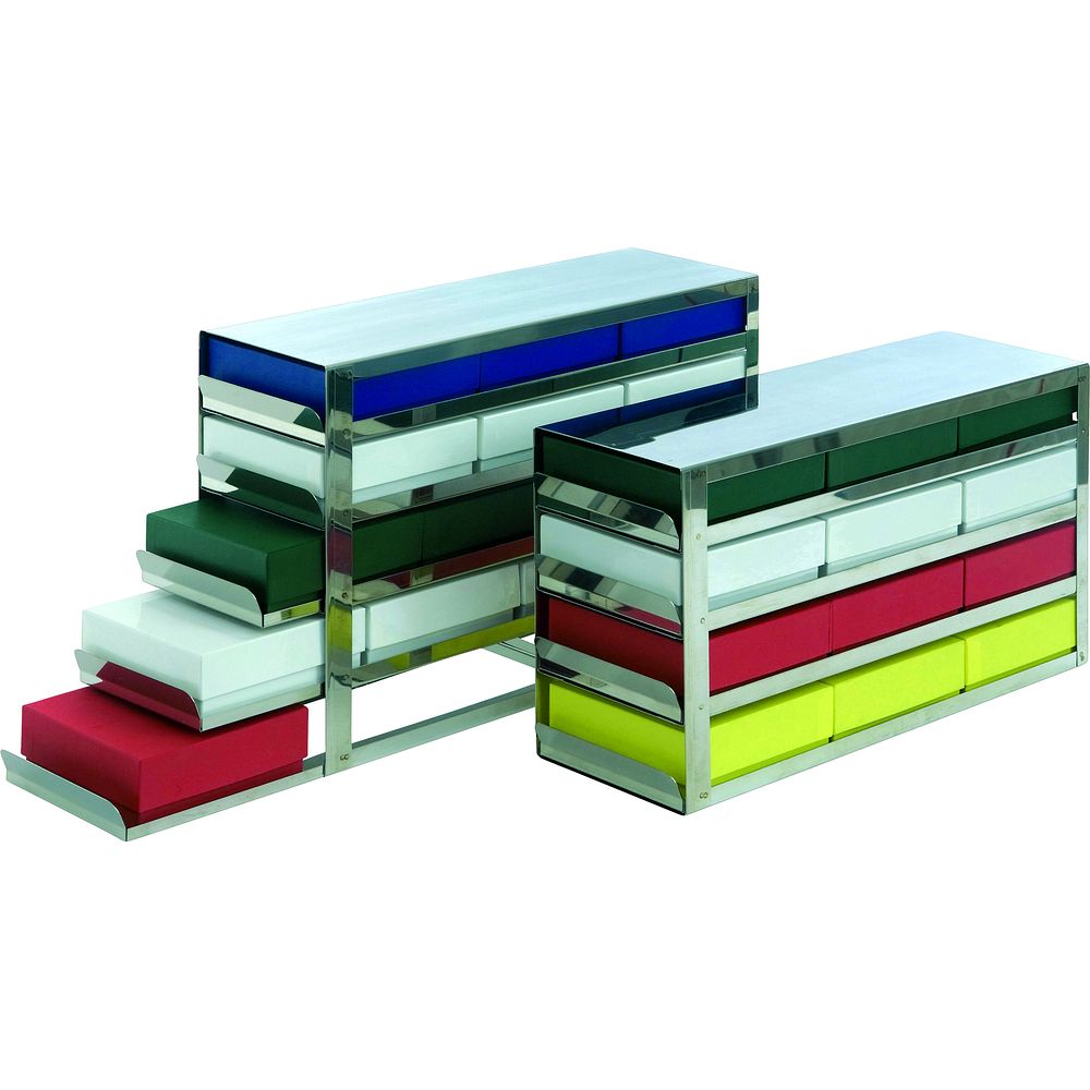 Racks rangement horizontal tiroirs extractibles pour boîtes haut. 50&nbspmm