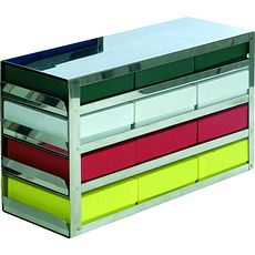 Racks rangement horizontal tiroirs extractibles pour boîtes haut. 50 mm