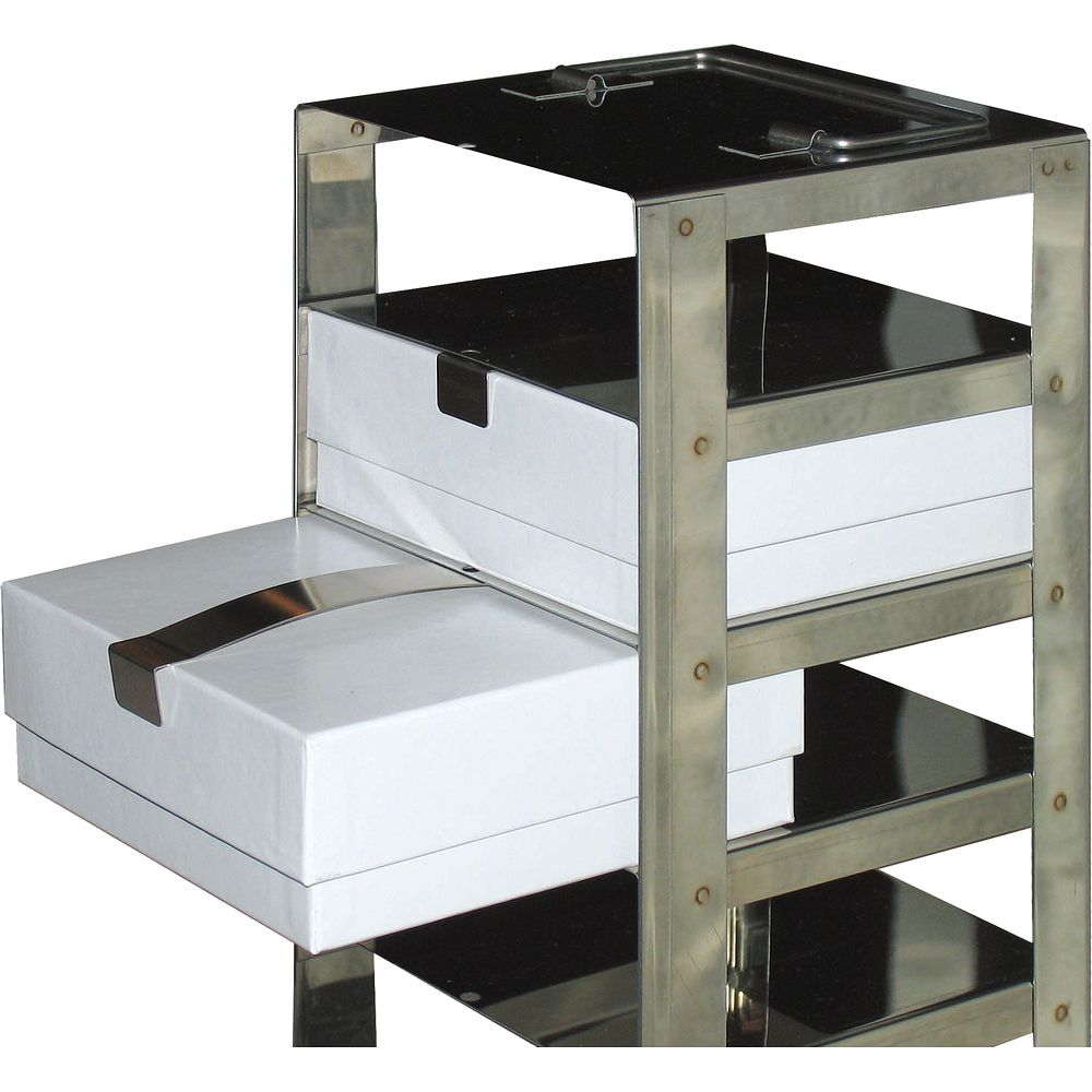 Racks de rangement vertical avec clip de maintien pour boîtes cryogéniques