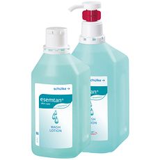 Lotion lavante anti-microbienne esemtan® en flacon avec pompe montée