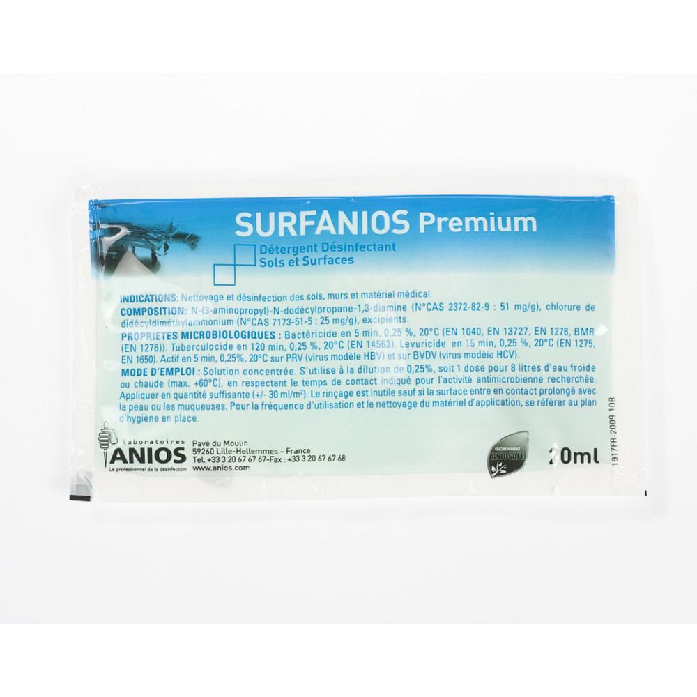 SURFANIOS PREMIUM, pouvoir désinfectant renforcé