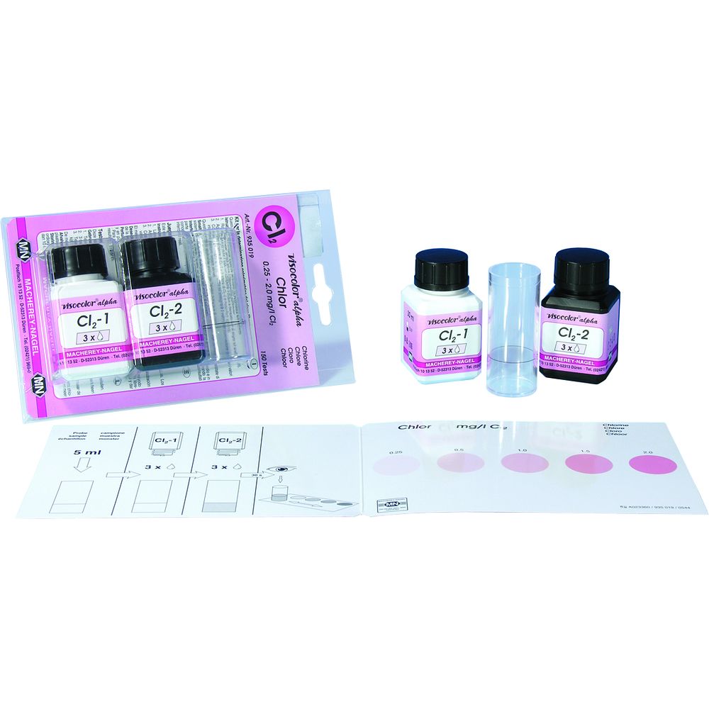 Kit simple d'analyse du Chlore par comparateur colorimétrique visuel
