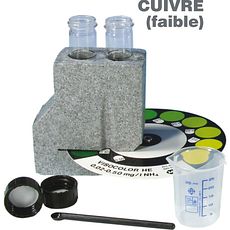 Kit haute sensibilité d'analyse du Cuivre (faible) par comparateur colorimétrique visuel