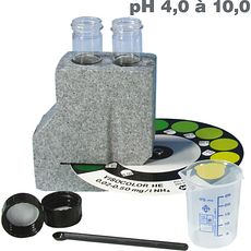 Kit haute sensibilité d'analyse du pH (4,0 à 10,0) par comparateur colorimétrique visuel