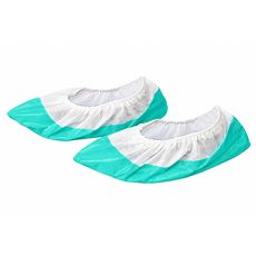 Surchaussures avec semelle polyéthylène soudée, blanche avec semelle verte