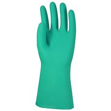 Gants nitrile vert intérieur floqué coton