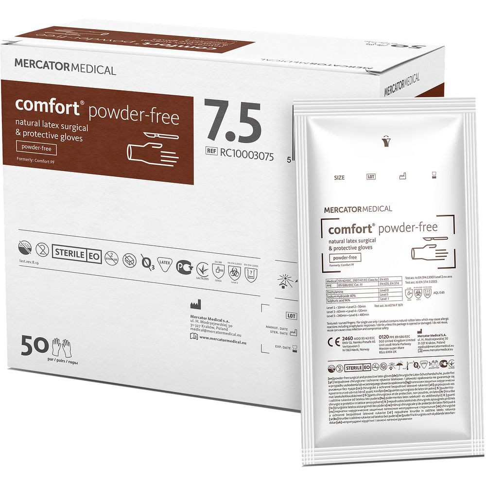 Gants Comfort® stériles latex, non poudrés