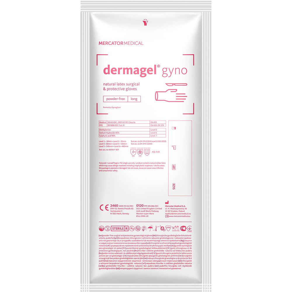 Gants Dermagel® gyno stériles latex, non poudrés