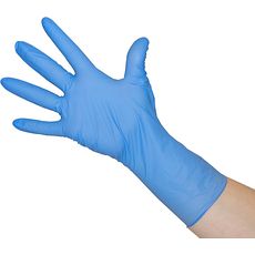 Gants bleus manchette longue nitrile non poudré