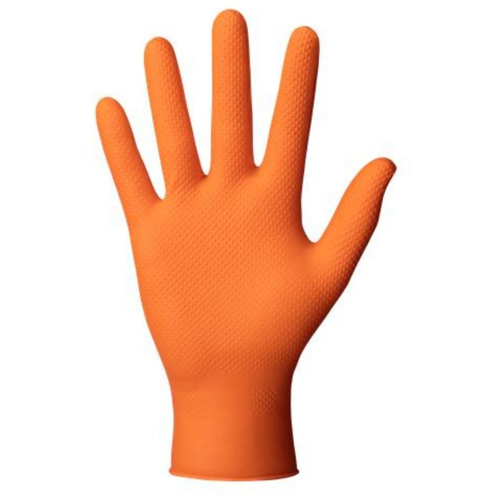 Gants gogrip orange épais nitrile, non poudrés