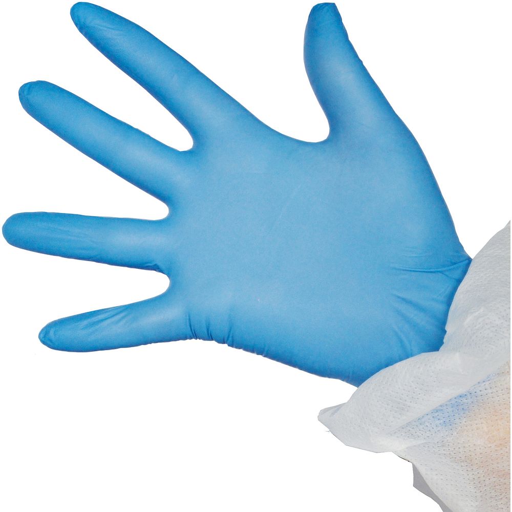 Gants d'examen nitrile bleus non poudrés