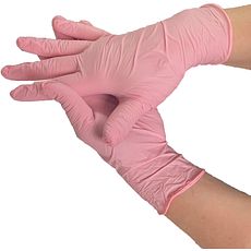 Gants roses nitrile non poudré