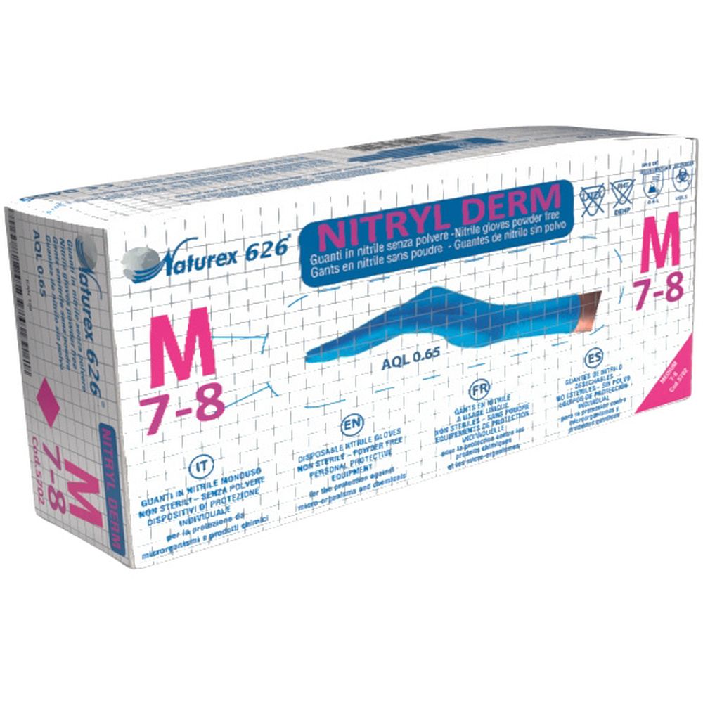 Gants NATUREX 626&nbspNITRYL DERM® nitrile, non poudrés, texturés