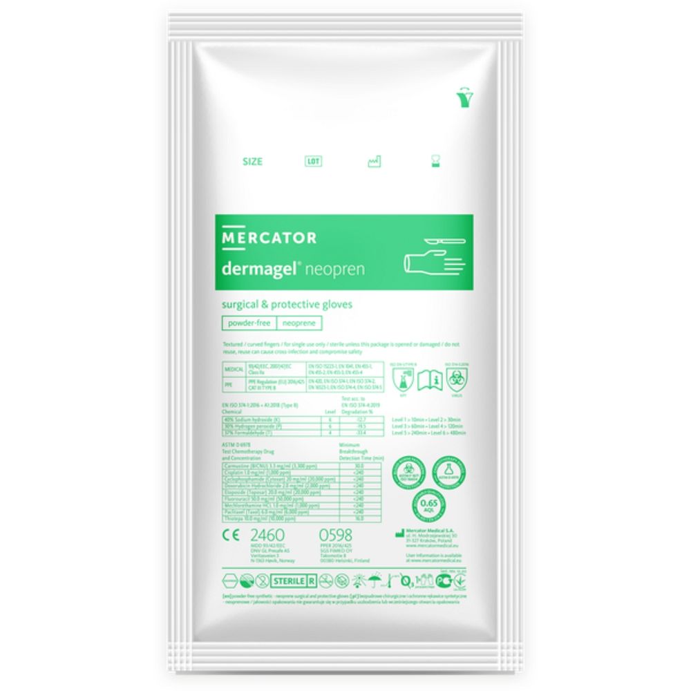 Gants Dermagel® neopren stériles néoprène, non poudrés