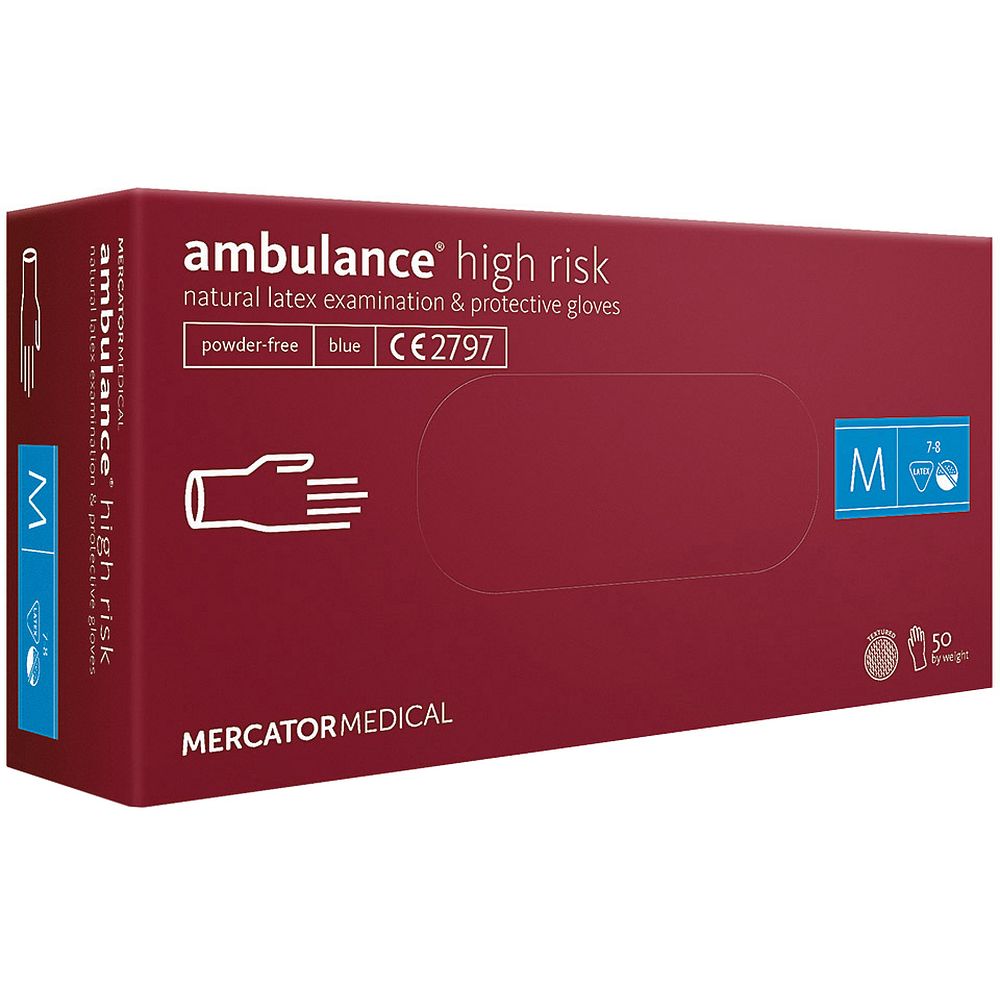 Gants ambulance® high risk latex, non poudrés