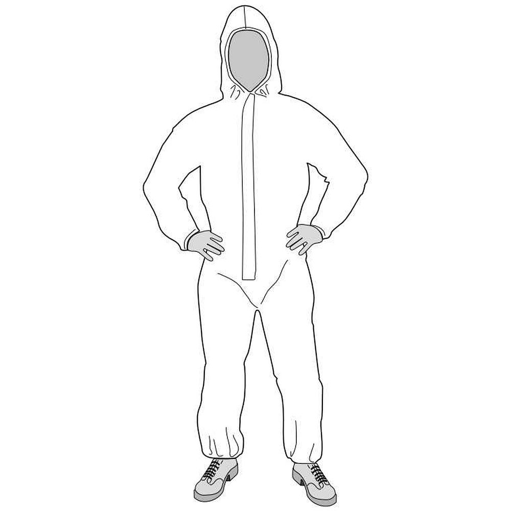 Combinaisons à cagoule non tissées imper-respirante en PP et PE 58&nbspg/m²