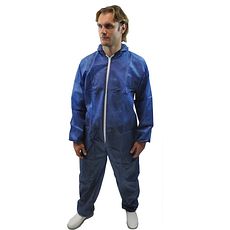 Combinaisons d'hygiène avec capuche en PP bleu opaque