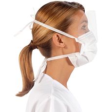 Masques médicaux 3 plis à lien avec visière