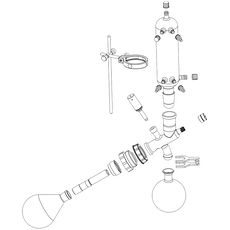 Verrerie verticale G6 condenseur avec vanne anti-reflux