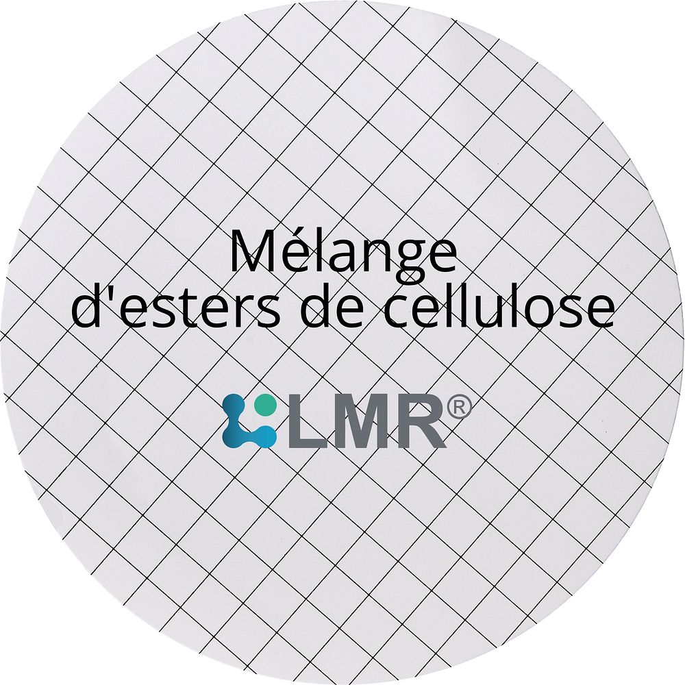 Membranes LMR® en mélange d'esters de cellulose, blanches quadrillées noir