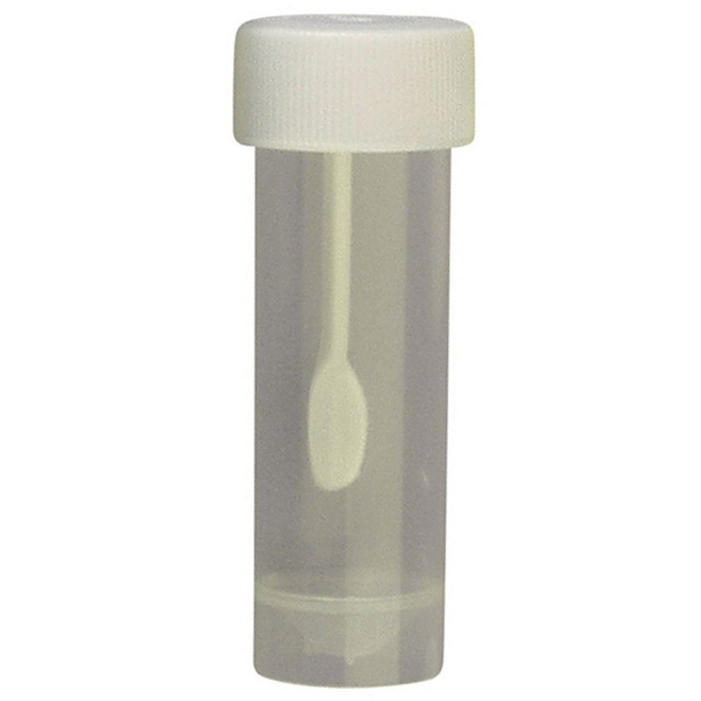 Flacons pour coprologie avec spatule 25&nbspml en polypropylène