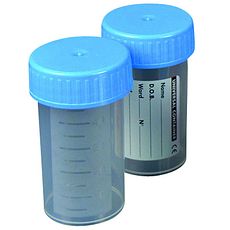 Flacons 60 ml gradués avec étiquette en polypropylène